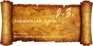 Jakabovits Zénó névjegykártya